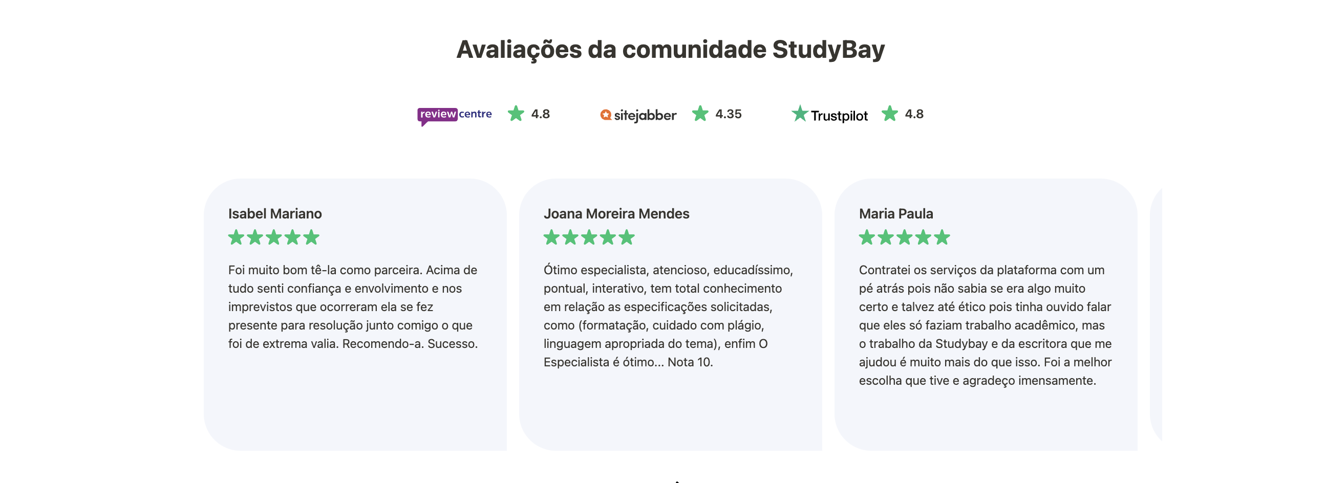 Confira a Avaliação do Studybay no Reclame aqui